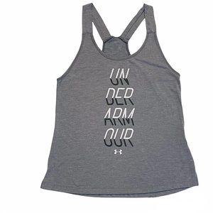 UNDER ARMOUR Gray Racerback Loose Fitting Tank Top